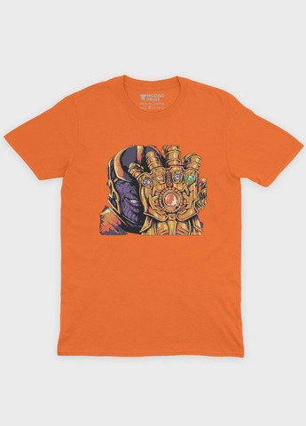 Помаранчева демісезонна футболка для хлопчика з принтом супезлодія - танос (ts001-1-ora-006-019-010-b) Modno