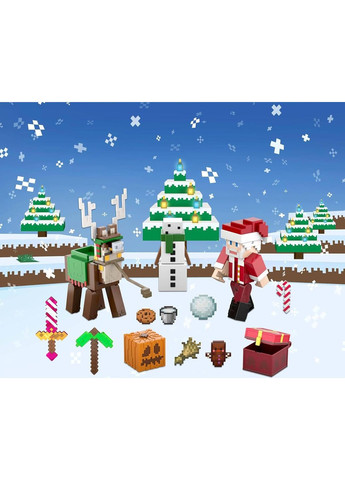 Адвент-календарь Minecraft с фигурками и аксессуарами Mattel (369474273)