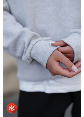 Чорний жіночий утеплений оверсайз світшот на флісі з принтом hamilton gray Without малюнок (372520023)