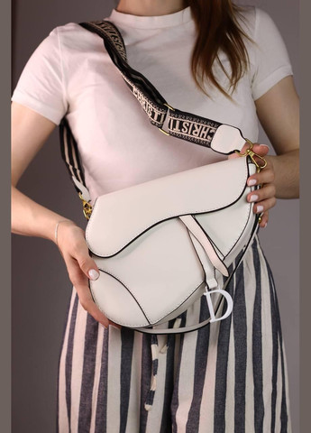 Жіноча сумка CHRISTIAN DIOR SADDLE white, жіноча сумка Крістіан Діор сідло білого кольору No Brand (307925674)