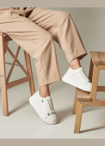 Кроссовки на платформе кожа Guero белые всесезоны (299147860)