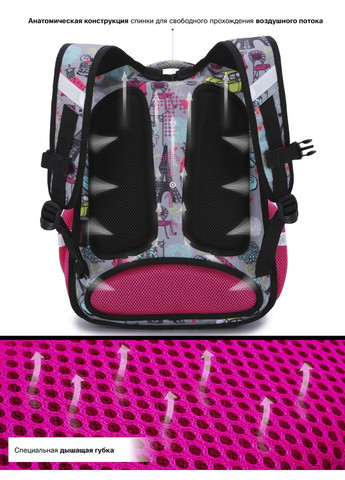 Набор школьный для девочки рюкзак /SkyName R2-186 + мешок для обуви (фирменный пенал в подарок) Winner (291682955)
