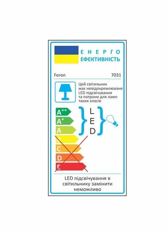 Вбудований світильник 7031 з LED підсвічуванням Feron (387014766)