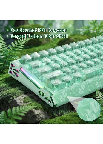 Ігрова Клавіатура R68 HE Lake Green ENG + UA, Магнітні світчі. Дротова, 8000Hz/s. RGB Підсвічування, Switch 0.005mm. ATTACK SHARK (399766723)