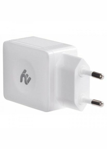 Зарядний пристрій 2E wall charger dual usb-a 2.4a + cable usb-c white (268139792)