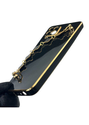 Чехол для телефона Galaxy M22 4G (SM-M225F) женский с ремешком с украшениями и золотой окантовкой на M22 4г черный gs1 Samsung (366234004)