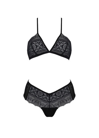 Комбинированный демисезонный комплект kerria bikini black, l/xl, бралет и трусики-бикини Passion