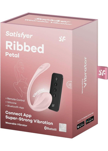 Смарт-віброяйце Ribbed Petal Connect App Rose, керування зі смартфона, пульт ДК Satisfyer (334000817)