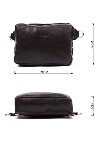 Сумка мужская кожаная через плечо бананка на пояс 22575 Коричневый Grande Pelle (306882233)