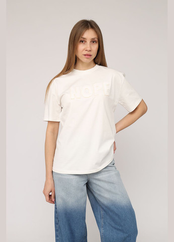 Футболка з коротким рукавом жіноча колір молочний CB-00275554 Crep - (330223201)