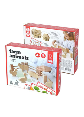 Дерев'яний ігровий набір "Фігурки тварин" 900521, 17 деталей Igroteco (336386621)