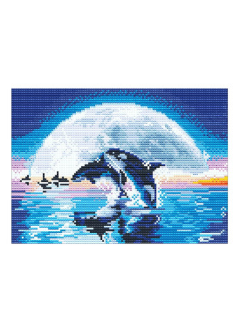 Алмазная вышивка светящаяся ночью Дельфины море алмазная мозаика по номерам No Brand 5952 (282959775)