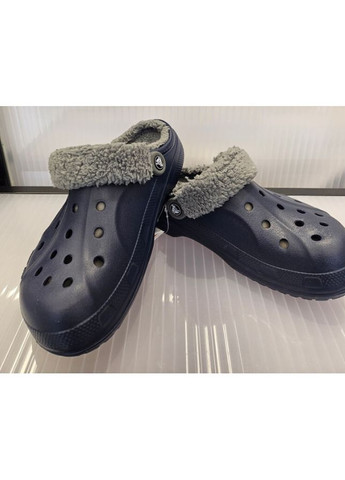Крокс Теплые Синие Сабо Unisex Baya Fuzz Strap Clog Navy Crocs Lined (349864911)
