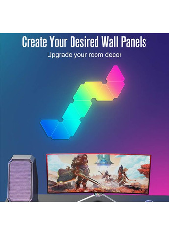 Настенный светильник Smart Triangular Quantum Light SAL-012B Bluetooth USB interface with app 10pcs Epik (369668293)