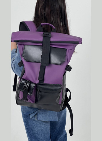 Женский рюкзак роллтоп для ноутбука Rolltop для путешествий фиолетового цвета из экокожи ToBeYou rolltopnew (280930875)