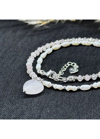 Чокер натуральний Рожевий Кварц та Перли рис, фур-ра гіп-ний сплав колір срібло d-4-6х3мм+- L-37-42см No Brand кварц, перли (культивовані) латунь, натуральний камінь срібло (362695449)