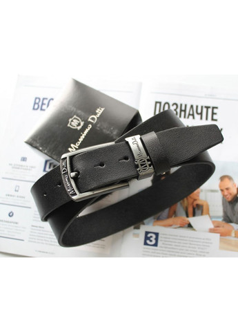 Чоловічий шкіряний ремінь пряжка срібло чорний No Brand (369132375)