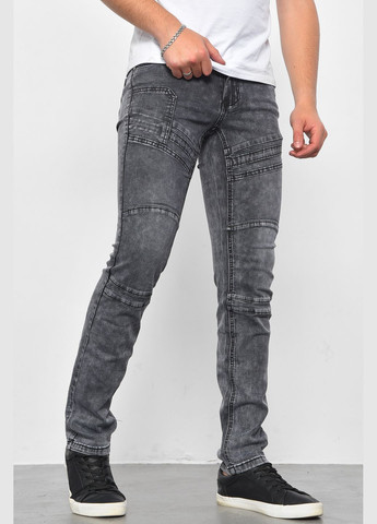 Серые демисезонные прямые джинсы мужские серого цвета Let's Shop