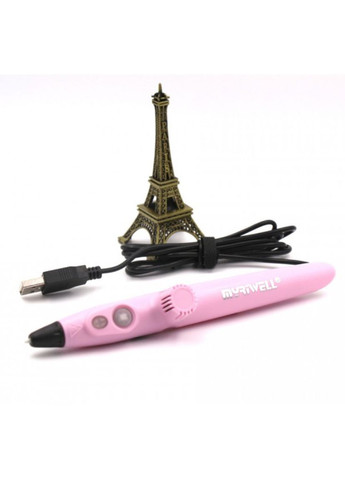 3D Ручка RP-200A USB с комплектом PLA пластика 25 цветов 250 метров Розовая MyRiwell (371774200)