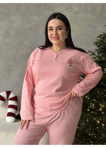 Рожева всесезон стильна піжама кофта + брюки No Brand