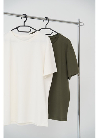 Комбінована набір футболок чоловічих cotton basic 2 шт (молочна, хакі) Handy Wear