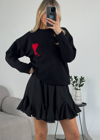 Черный демисезонный трендовый женский свитер джемпер Україна