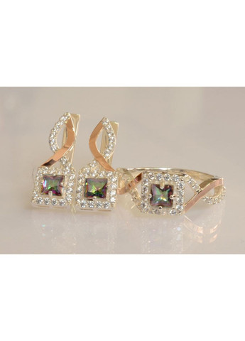 Срібний набір з золотими пластинами Silver Style (367112610)