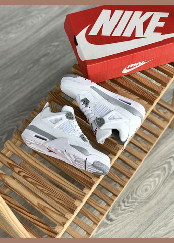 Кросівки жіночі і чоловічі Nike Air Jordan 4 Retro White Oreo white | Найк Аір Джордан 4 Ретро Вайт Орео білі No Brand білі всесезони (307288679)