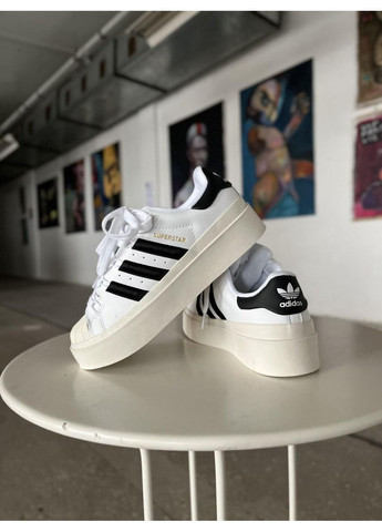 Чорні Осінні кросівки чоловічі adidas superstar bonega black white адідас суперстар No Brand