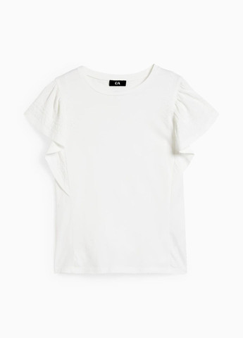 Белая летняя футболка из хлопка C&A