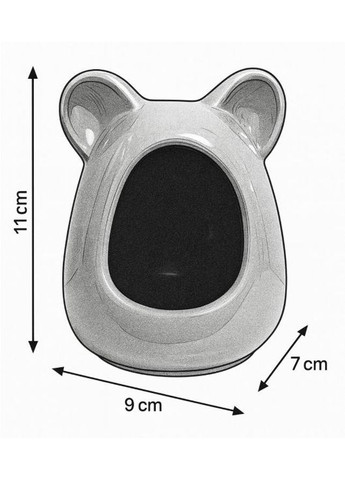 Купалка керамічна для хом'яків ручної роботи з вушками блакитна Г:7 см х Ш:9 см х В:11 см Mazceramics (362700940)