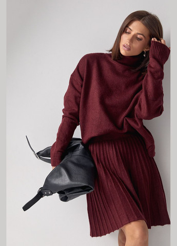 Стильный вязаный костюм с юбкой-полусолнцем и свитером No Brand (315039860)