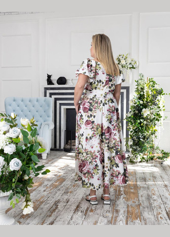 Білий вечірня сукня нінель біла букет 0408 Vlavi