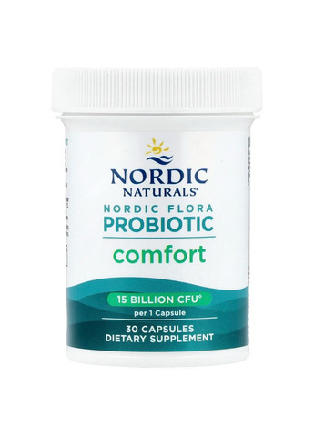 Пробиотики, 15 млрд КОЕ, Nordic Flora Probiotic, Comfort, 30 капсул Nordic Naturals (373313494)
