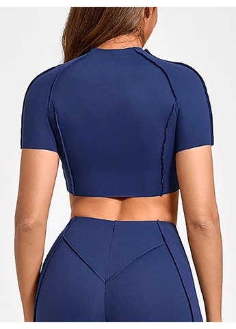 Спортивный кроп топ ап для фитнеса женский с внешними швами, Sculpt Top FITCRUSH (402036346)