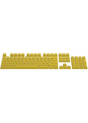 Набір кейкапів First Ukrainian PBT keycaps UKR/ENG/rU (HTS-139) Yellow Hator (360411739)