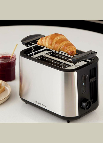 Тостер Heaton, нержав., подогрев, размораживание, черный+нерж Russell Hobbs (315435287)