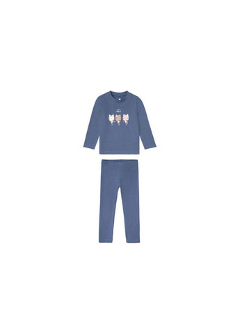 Синяя всесезон пижама для девочки лонгслив + брюки Lupilu