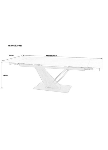 Стіл FERNANDO CERAMIC 180(240)*90 чорний мат/темний горіх Intarsio (372178429)