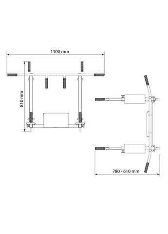 Турнік для підтягувань з брусами для драбини KSSL080/2 K-Sport (372736097)