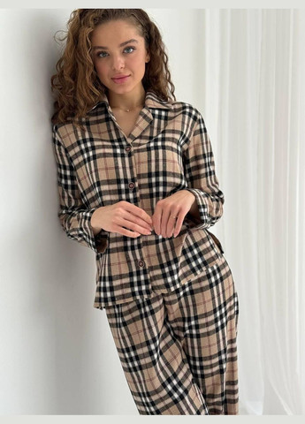 Коричневая всесезон женская пижама L&L