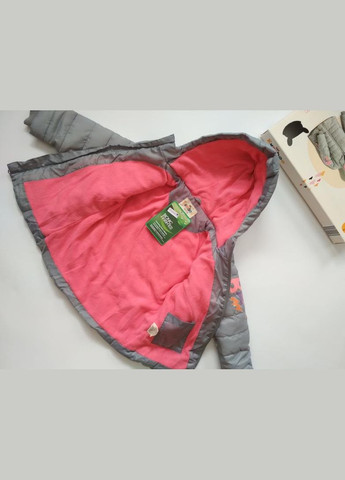 Серая демисезонная куртка демисезонная утепленная на флисовой подкладке для девочки 1162853-2718 Kuniboo