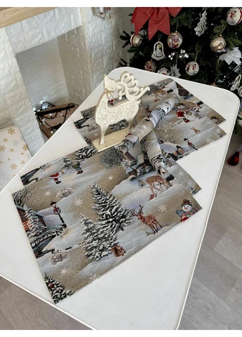 Серветка гобеленова EDEN1267 Магія Зимового Дня, 34x44, Прямокутна, Новорічний, Без люрексу, 75% поліестер, 22% бавовна, 3% LiMaSo (390490471)