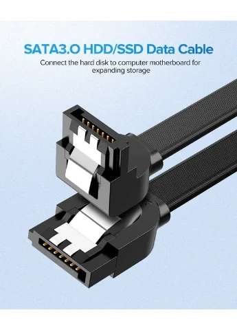 Кабель US217 Angled SATA 3 Data Cable 0.5m (Black)(UGR-30797) Ugreen (403221649)