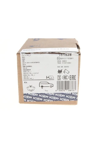 Колодки тормозные (задние) Citroen C4 09-/DS4/DS5 11-15/Peugeot 308/508/3008/5008 09-18 181928 RU63 No Brand (339660936)