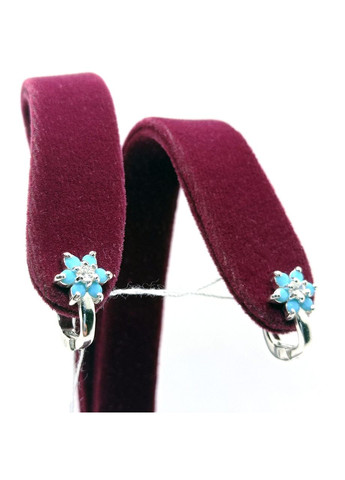 Серьги "Флокса" серебро 925° 2,66г. голубые фианиты (20273) Elis-s (358234138)