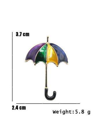 Оригинальная яркая брошь Зонтик, унисекс, разноцветная эмаль China (366874971)