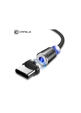Магнітний USB кабель LED для швидкої зарядки з адаптером для Type C в комплекті 1м ( ) Cafele (366666353)