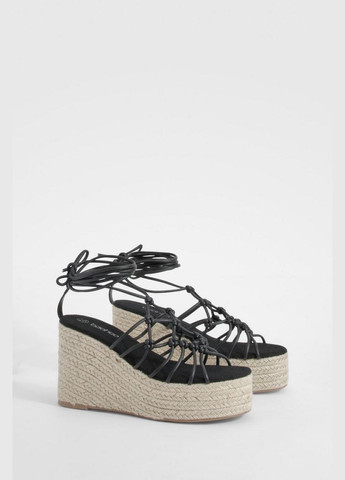 Черные босоножки на платформе Boohoo