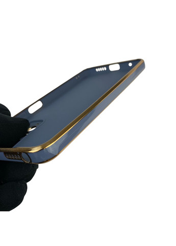 Чохол для Redmi Note 11S з кільцем-підставкою із золотою окантовкою на сяомі редмі нот 11с синій gs1 Xiaomi (366228457)